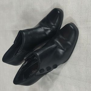 Rialto Black High Heel Booties Button and Zip Up Sides Womens Size 8.5M